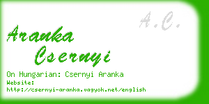 aranka csernyi business card